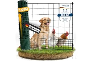 NATURIZ® Weidezaun 105cm hoch - mobiler Hundezaun & Hühnerzaun extrem stabil, Camping Zaun für Hunde ohne Strom, Begrenzungszaun, Gartenzaun, Steckzaun, Geflügelnetz (25m)