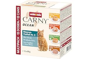 ANIMONDA CARNY Carny Ocean mokra karma dla kotów, różnorodność morska, nr 2 (12 x 80 g), mokra karma dla dorosłych kotów, z delikatnym filetem rybnym, bez zbóż i cukru