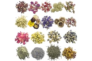 Cayway 18 rodzajów naturalnych suszonych kwiatów, suszona lawenda, suszona róża, suchy jaśmin do świec DIY, mydła, żywicy, biżuterii, rękodzieła paznokci