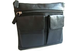 VISCONTI New ladies small black leather across body messenger bag satchel 18608/A