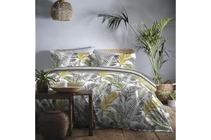 Fusion - Juego de Funda nórdica de fácil Cuidado con Estampado Tropical en Tonos Ocre, tamaño King, TROOC31PTU