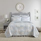 Laura Ashley Ana Sayfa - Kenna Koleksiyonu - Yorgan Seti -%100 Pamuk, Ters &Ccedil;evrilebilir, Eşleşen Kır&ccedil;ıllı Hafif Yatak Takımla
