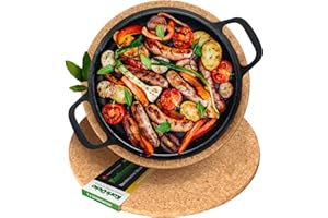 KORK-DEKO Sottopentola in sughero, diverse dimensioni e forme, da rotondo a quadrato, da S a XXL, per pentole, padelle, bicchieri, ciotole, resistenti al calore antiscivolo, dal Portogallo