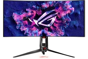 ASUS ROG Swift OLED PG34WCDM – 34" UWQHD zakrzywiony monitor gamingowy, 240 Hz, 0,03 ms GtG, G-Sync, FreeSync, AdaptiveSync, 10-bit, DisplayHDR 400, KVM, 21:9, 3440 x 1440, DP 1.4, HDMI 2.1, 90 W USB