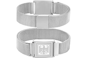 Halora Deutschland Adler Armband Herren, Edelstahl Bundesadler Armbänder Männer Schmuck Geschenke für Männer, 16.5-30.5 CM