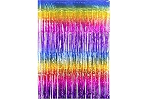 Drucilla Lametta Vorhänge Glitzer, Lamettavorhang Tinsel Glitzervorhang Folienfransen, Metallic Luftschlangen Hintergrund für Partys Foto Geburtstagsdeko Hochzeit -1m x 2m, Heller Verlauf 01