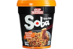 Nissin - Soba Cup - Saveur Pecking Duck - 1 Carton de 8 Cups de 87 g