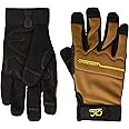 Custom Leathercraft 124M Workright Flex Grip Work Gloves, Black/Rust, Medium