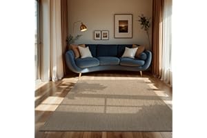 Paco Home Tapis Intérieur Et Extérieur Balcon Terrasse Tapis Cuisine Monochrome Moucheté, Dimension:160x220 cm, Couleur:Naturelle