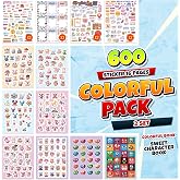 colortouch Colorful Sticker Set - 600 Adet &Ccedil;ocuk Sticker - &Ccedil;ocuklar, Kızlar, ve Gen&ccedil;ler i&ccedil;in &Ccedil;ıkartma Kitabı - Laptop, G&uuml;nl&uuml;k