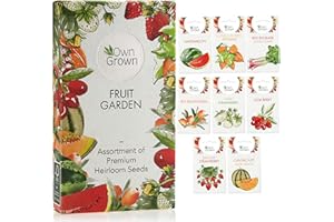 Grow Your Own Fruit: Premium Garden Fruit Seeds Set with 8 Tasty Varieties – Watermelon Seeds, White Strawberry Seeds, Rhubarb Seeds, Goji Berry Seeds – Gardening Gifts for Planting Seeds by OwnGrown