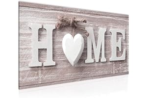 Runa Art Cuadro Decorativo Home Corazón 1 Parte Moderno Cuadro Lienzo no Tejido para Sala Vintage Beige Brown 504412b