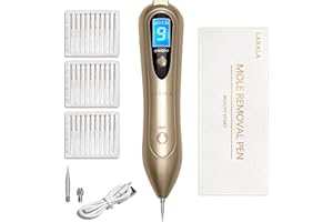 LARALA Skin Tags Removal Pen Mole Removal Pen, 9 Strengths, FDA Approved Electric Removal Pen for Moles, Warts, Tattoos and Age Spots on Face, Hands and Body (Gold)