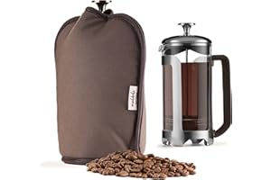 Muldale Cafetiere Cosy Cover Jacket in Charcoal Grey - Perfect Heat Retention for your Coffee - Tall Coffee Pot Warmer - French Press Insulator Cozy for Multiple Sizes