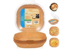 RAYPOW Air Fryer Paper 16C200 Square Air Fryer Paper 200 Pieces 16-20 cm Disposable Oven Moulds BPA Free Accessories for Fryer without Oil 2 to 8 Litres (16-20 cm Square, Pack of 200)