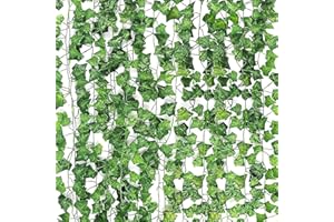 Uootach Zestaw 12 sztucznych girland z bluszczu, sztuczne rośliny wiszące na ścianie, sztuczny bluszcz, girlanda do salonu, sypialni, ogrodu, szeregu