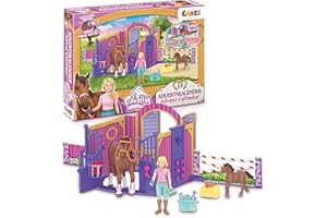 CRAZE Calendrier de l'Avent Jouet CAVALLY Calendrier de l'avent Fille avec Figurine cheval et cavalier, Set de jeu Equitation complet avec Box et accessoires