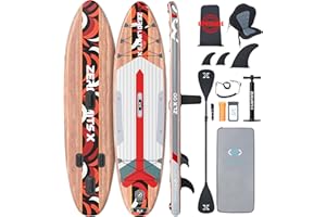 ZLX 320 CM Planche de Paddle Gonflable avec Accessoires Sup Premium pour Tous Niveaux Enfants et Adultes Large et Stable Pont antidérapant Pagaie réglable Ajustable,Laisse et Sac