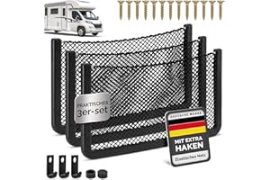 ‎VICERA Vicera Aufbewahrungsnetz Wohnmobil mit Rahmen 3 Stück - Stabiles Ablagenetz Camper, Gepäcknetz für Ordnung im Auto