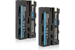 Blumax 2X NP-F550 Akku kompatibel mit Sony NP-F970 NP-F960 NP-F750 (2400mAh Li-Ion 7,4V 17,8Wh)
