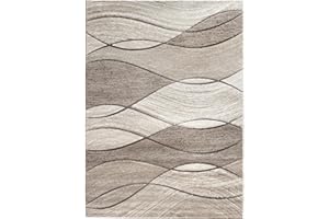 SrS Rugs® Impulse - Area Rug for Living Room, Bedroom, Hallway Runner Rug - Abstract Geometric Design - Provides Home with Comfort and Warmth (Beige, 160cm x 220cm)