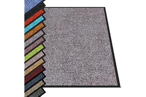 casa pura - Tappetino per Ingresso da interno Rhine tappetino antiscivolo e antipolvere, zerbino d'ingresso per interni, zerbino lavabile e ultra assorbente - Grigio - 135 x 200 cm