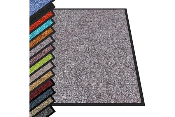 casa pura Tapis Entrée sous Porte Rhine Gris-Gull,Paillasson Absorbant Lavable en Machine à Laver,Enlève salissures,Dos en TPE Durable et antidérapant,Passe sous la Porte 7 mm d'épaisseur - 60x90 cm