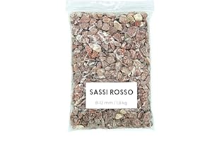 Landare Sassi Rosso 1,8Kg - Sassolini Decorativi per Vasi - Sassi Decorativi per Vasi - Sassolini per Acquario - Ciottoli Decorativi per Vasi - Ciottoli Giardino - Ciottoli per Aiuole (8-12 mm)