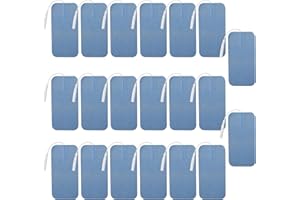 Stonenect Électrodes adhésives Patch d’électrode carré Pansements autocollant Tampons adhésifs remplacement pour TENS/EMS Machines (20Pcs 5 x 10cm-Bleu)