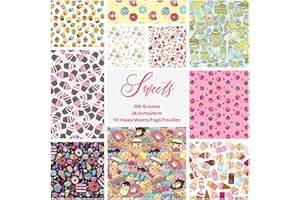 ASENME Formato A4 della carta per album vintage Carta decorata (Dolci, 10 unità)