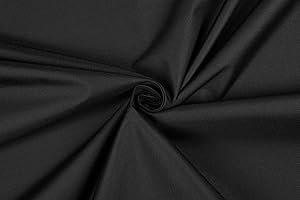 PINSOLA Tessuto Impermeabile | Tessuto per Esterni da Giardino Tagliato a Misura | 100% Poliestere | Mobili da Giardino Universali in Tessuto | Tessuto Impermeabile | CEDOLA 1 ME | Nero