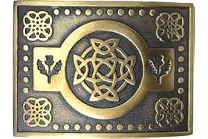 KILT MANIA Authentic Scottish Kilt Belt Buckle – Classic Thistle Design, Highland Wear Accessory for Men, Traditional Celtic Pewter Buckles