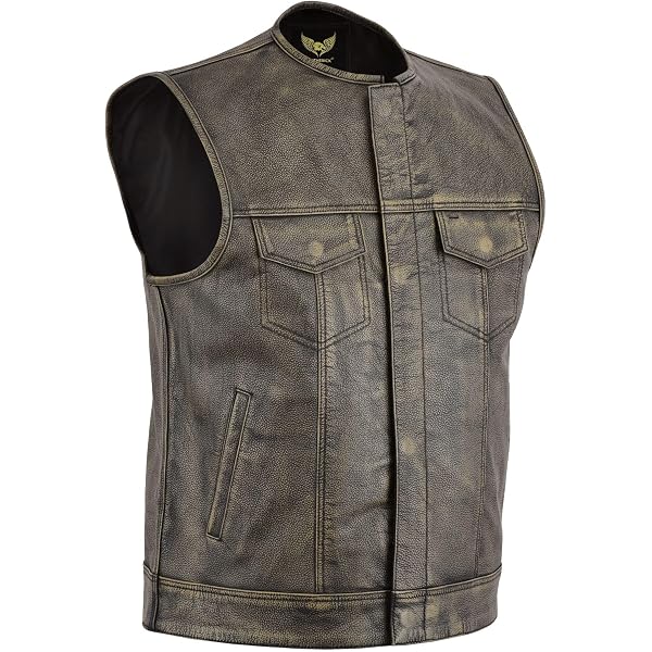 Gilet In Pelle Uomo Leatherick - Motivo Diamante Bianco E Fodera Paisley - Foto 7