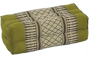 Handelsturm Coussin pour la Meditation Yoga 35x15x10 cm, Rembourrage Kapok, Design traditionell Thai Vert Bambou