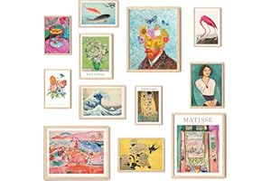 97 Decor Colorful Eclectic Decor - Maximalist Decor, Eclectic Home Decor, Eclectic Wall Decor, Funky Eclectic Gallery Wall Art Prints for Bedroom, Famous Artist Painting Pictures (UNFRAMED)