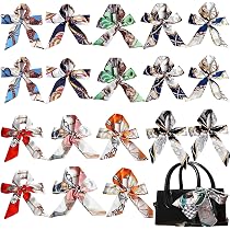 Lot De 10 Foulards En Soie étroits - Pour Cheveux, Sac à Main, Décoration - Multicolores, 90x4cm