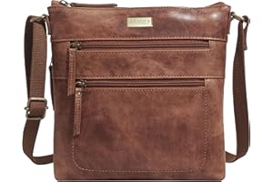 ASSOTS Crossbody Bags for Women – Real Leather Sling with Multiple Pockets and Adjustable Strap – Perfect for Daily Use and Gifting