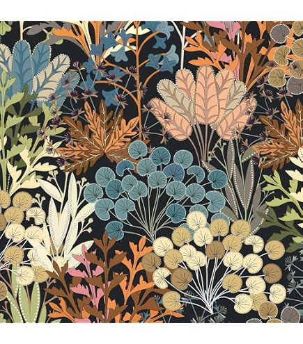 Wudnaye Floral Peel And Stick Wallpaper Cactus Wallpaper 17.7 Inch× 393.6 Inch Flower Contact Paper Vintage Wallpaper Floral Removable Wallpaper Peel