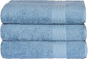 nice homeit - Juego de 3 Toallas de Baño Extra Suaves, 100% Algodón Made in Italy, Altamente Absorbentes y de Secado Rápido, Tamaño 75 x 140 cm, Color BLU