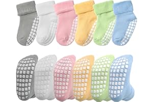 VWU Baby Mädchen Socken Anti Rutsch Dicke Manschette Baumwolle 6er Pack