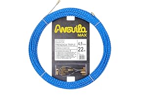 Anguila Max | Guía Pasacables | Especial Curvas | Terminales Mixtos | Poliéster Triple Trenzado | Color Azul | Diámetro 4,5mm | 22 metros