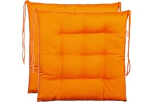 Brandsseller Sitzkissen Dekokissen Stuhlkissen Zierkissen Gartenkissen - 9er Steppung- in Verschiedene Motive (2er-Paket, Orange)