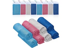 XJSGS Cooling Towel Microfiber Towel Fast Drying Super Absorbent Ultra Compact Cooling Towel for Sports Workout Fitness Gym Yoga Pilates Travel Camping & More (8 Packs) (8 Packs)