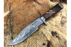 Perkin Knives - Coltello da caccia in acciaio damascato