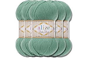 ‎HOBBY YARN Hobby YARN Alize Baby Best Batik 5x 100g Türkische Premium Wolle Babywolle (Light Aqua | 463)
