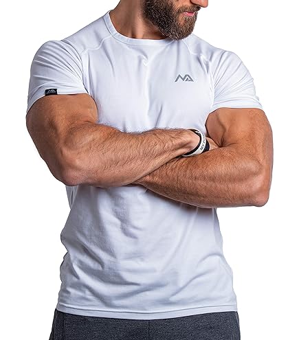 Satire Gym® - Fitness Slim Fit T-shirt voor heren, functioneel en sneldrogend sportshirt voor heren, korte mouwen, fitnessshirt als bodybuildingshirt en workout gymshirt, Petrol gemêleerd, XL