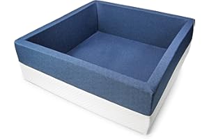 ‎RAINBOW KIDS Rainbow Kids - XXL Luxus Bällebad Bällepool Bällebecken Spielbälle Kugelbad Spielbecken Ball (120x90x40 ohne Bälle)- Dunkelblau-Weiss