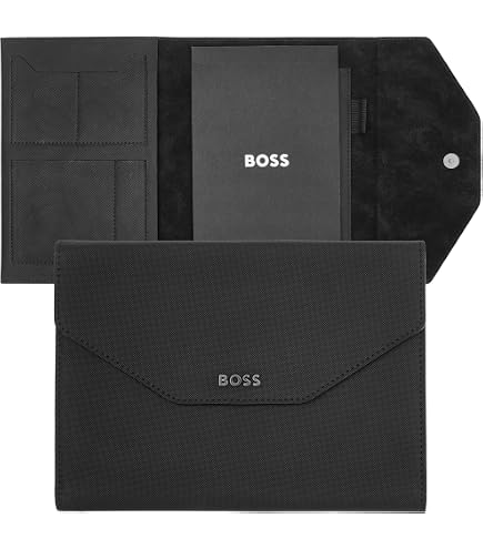 Hugo Boss Schreibset Label Black – Füllfederhalter & Konferenzmappe Im Set Mit Geschenkbox