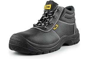 Black Hammer Mens Safety Boots Work Shoes Leather Steel Toe Cap Lightweight Footwear S3 SRC 1400