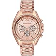 Michael Kors Whitney Stainless Steel Watch with Glitz Accents, Silver Glitz, 44 mm, Chronograph